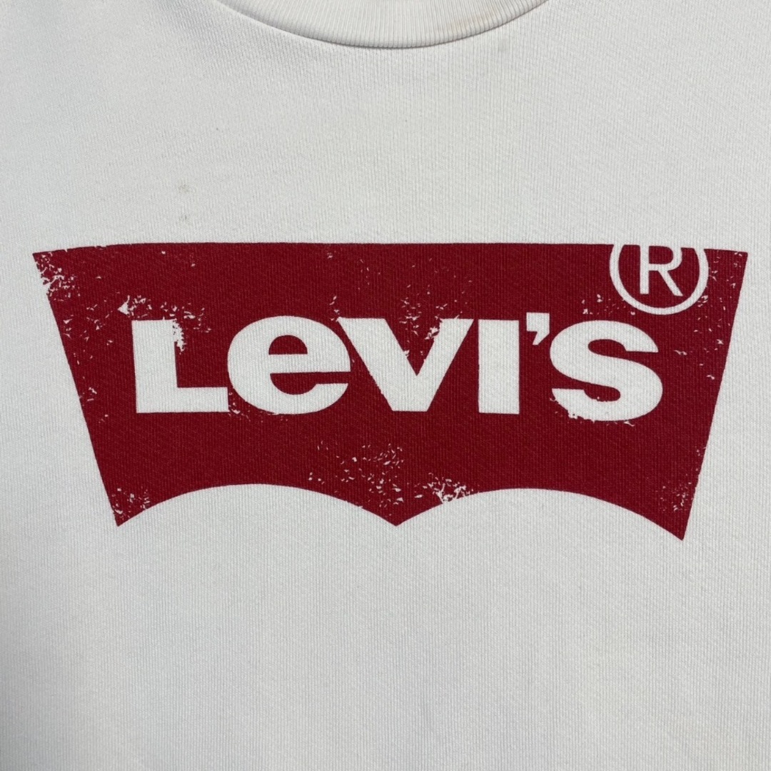 Levi's　リーバイス　スウェット　トレーナー　ロゴ　長袖　白　赤　古着　S メンズのトップス(Tシャツ/カットソー(七分/長袖))の商品写真