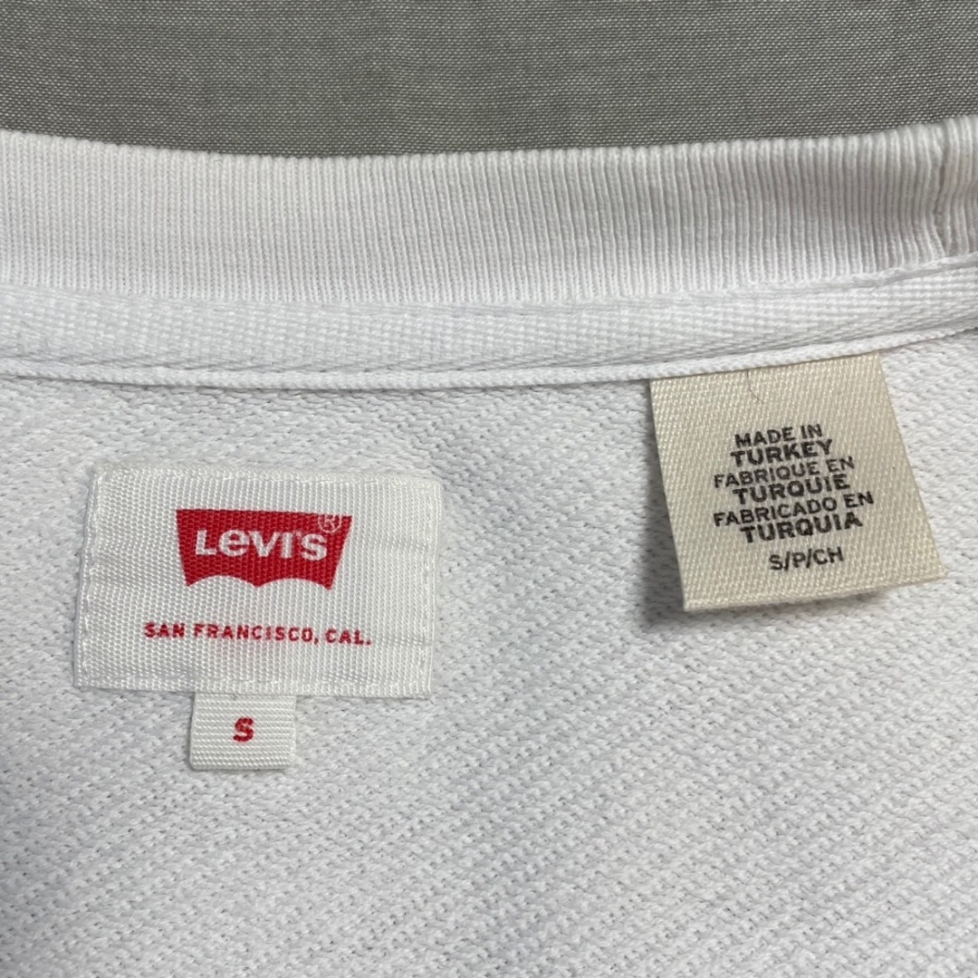 Levi's　リーバイス　スウェット　トレーナー　ロゴ　長袖　白　赤　古着　S メンズのトップス(Tシャツ/カットソー(七分/長袖))の商品写真