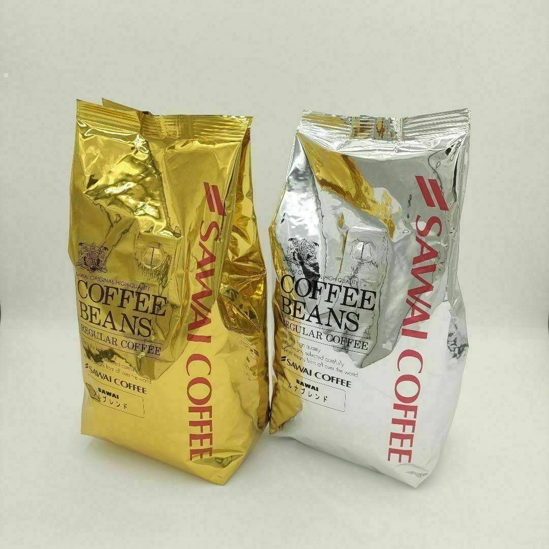 SAWAI COFFEE(サワイコーヒー)の澤井珈琲　コーヒー豆　珈琲豆　ルナブレンド　ソルブレンド　金　銀　400g×2袋 食品/飲料/酒の飲料(コーヒー)の商品写真