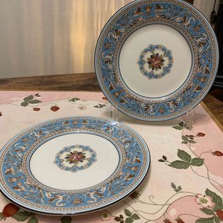 ウェッジウッド(WEDGWOOD)のウェッジウッド  フロレンティーン　ターコイズ　17.5cm ケーキプレート2枚(食器)