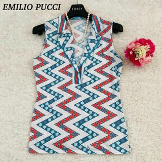 EMILIO PUCCI - 【美品】EMILIO PUCCI  トップス　星　コットン　襟付き　カットソー