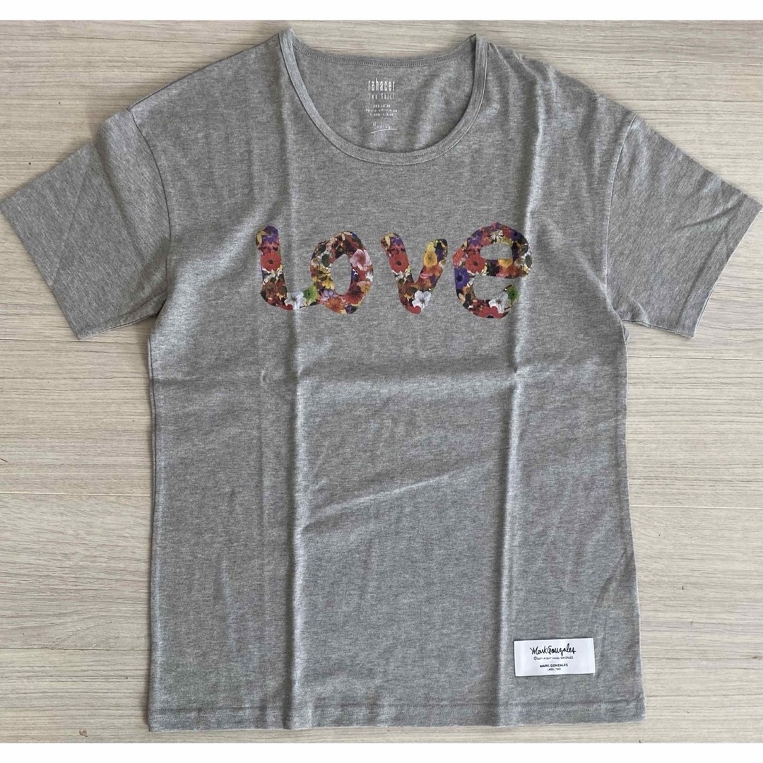 Mark Gonzales(マークゴンザレス)の新品 マークゴンザレス レアセル 半袖 Tシャツ LOVE 花柄 日本製 レディースのトップス(Tシャツ(半袖/袖なし))の商品写真