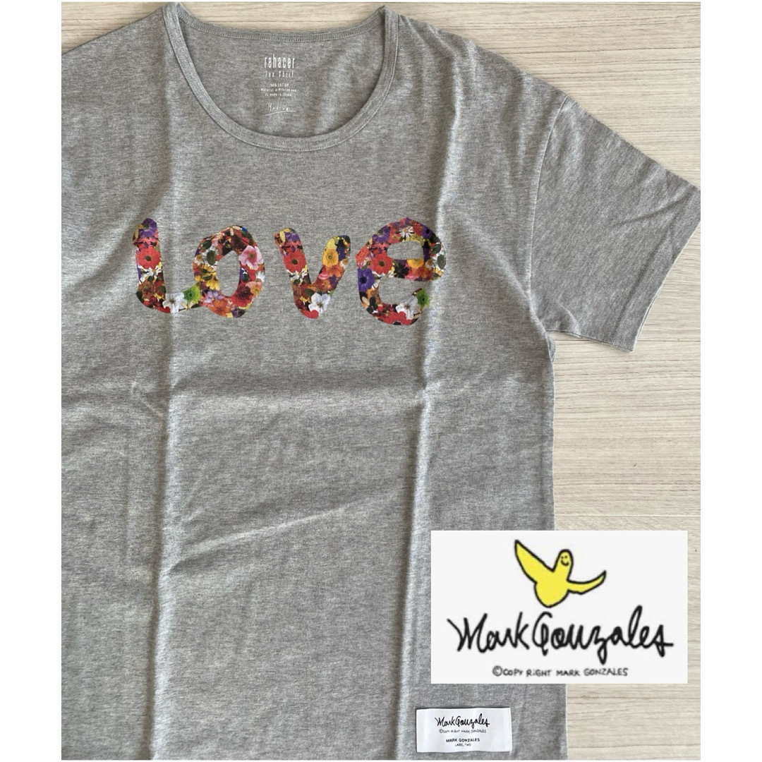 Mark Gonzales(マークゴンザレス)の新品 マークゴンザレス レアセル 半袖 Tシャツ LOVE 花柄 日本製 レディースのトップス(Tシャツ(半袖/袖なし))の商品写真