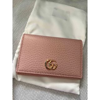 グッチ(Gucci)のGUCCI グッチ 名刺入れ カードケース ピンク マーモント ダブルG 新品(名刺入れ/定期入れ)