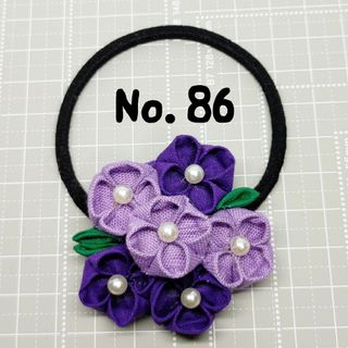 No.86　ヘアゴム　紫陽花　アジサイ(ヘアアクセサリー)