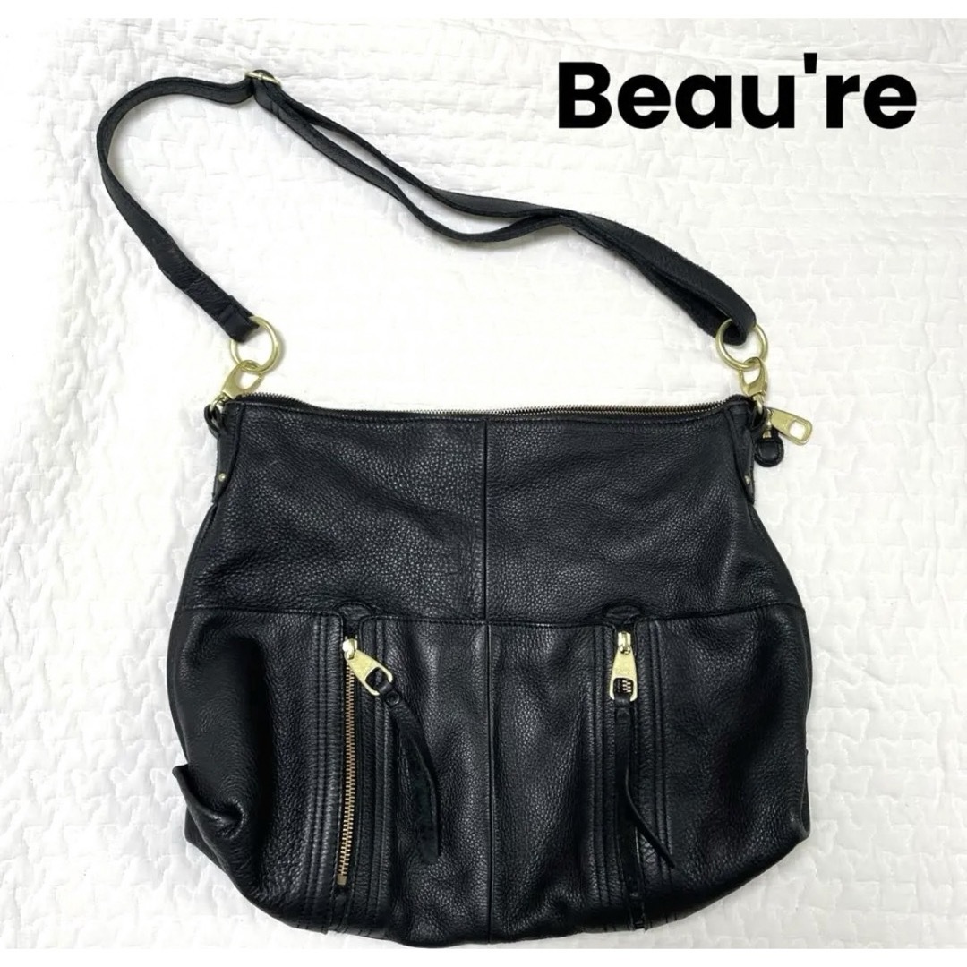 Beau're(ビュレ)のビュレ beau're 2wayレザーバッグ ブラック レディースのバッグ(ショルダーバッグ)の商品写真