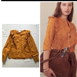 ザラ(ZARA)のSezane セザンヌのコットンレースブラウス(シャツ/ブラウス(長袖/七分))