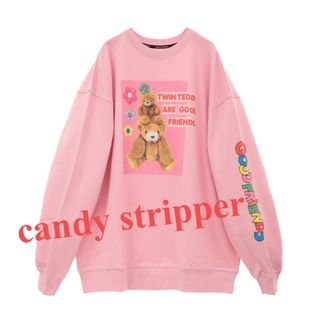 candy stripper くまちゃんのトレーナー　ピンク