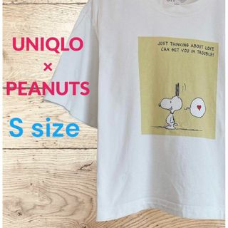 ユニクロ(UNIQLO)のユニクロ×PEANUTS コラボ　Tシャツ　S  ホワイト 半袖　オーバーサイズ(Tシャツ(半袖/袖なし))