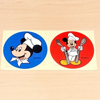 ディズニー(Disney)のディズニーランド ディズニーシー シェフミッキー ステッカー シール 2枚(しおり/ステッカー)