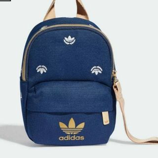 adidas - adidas ミニリュック バッグパック ブルー トレフォイル クレスト