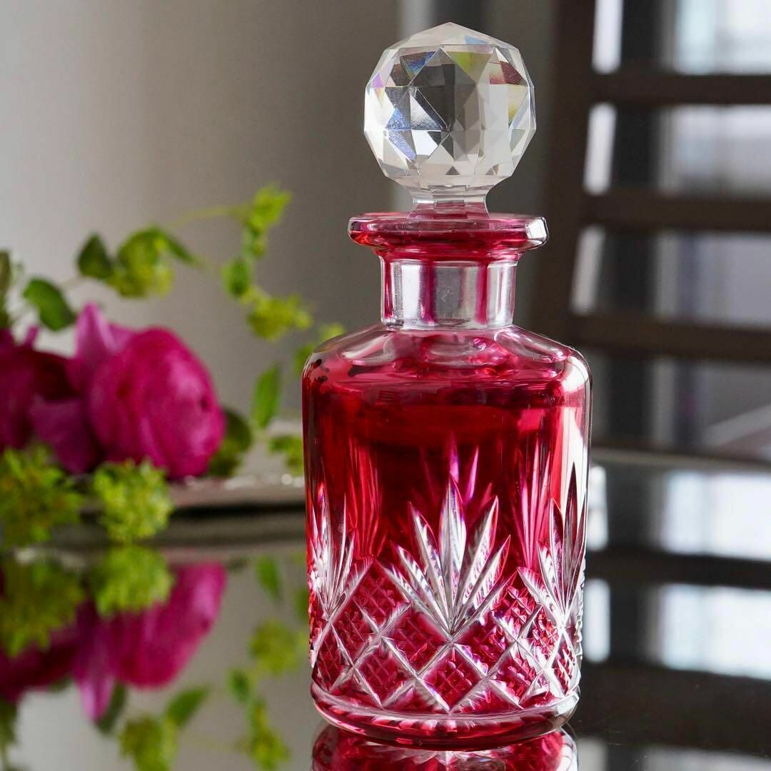 Baccarat - 美品☆オールドバカラBACCARAT 金赤被せ ドゥエ 香水 Baccarat - 美品☆オールドバカラBACCARAT 金赤被せ ドゥエ 香水