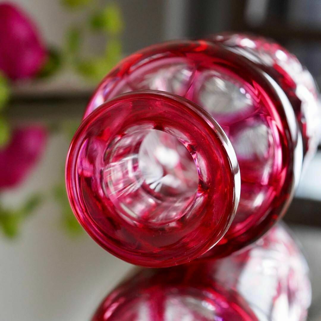 Baccarat - 美品☆オールドバカラBACCARAT 金赤被せ ドゥエ 香水 Baccarat - 美品☆オールドバカラBACCARAT 金赤被せ ドゥエ 香水