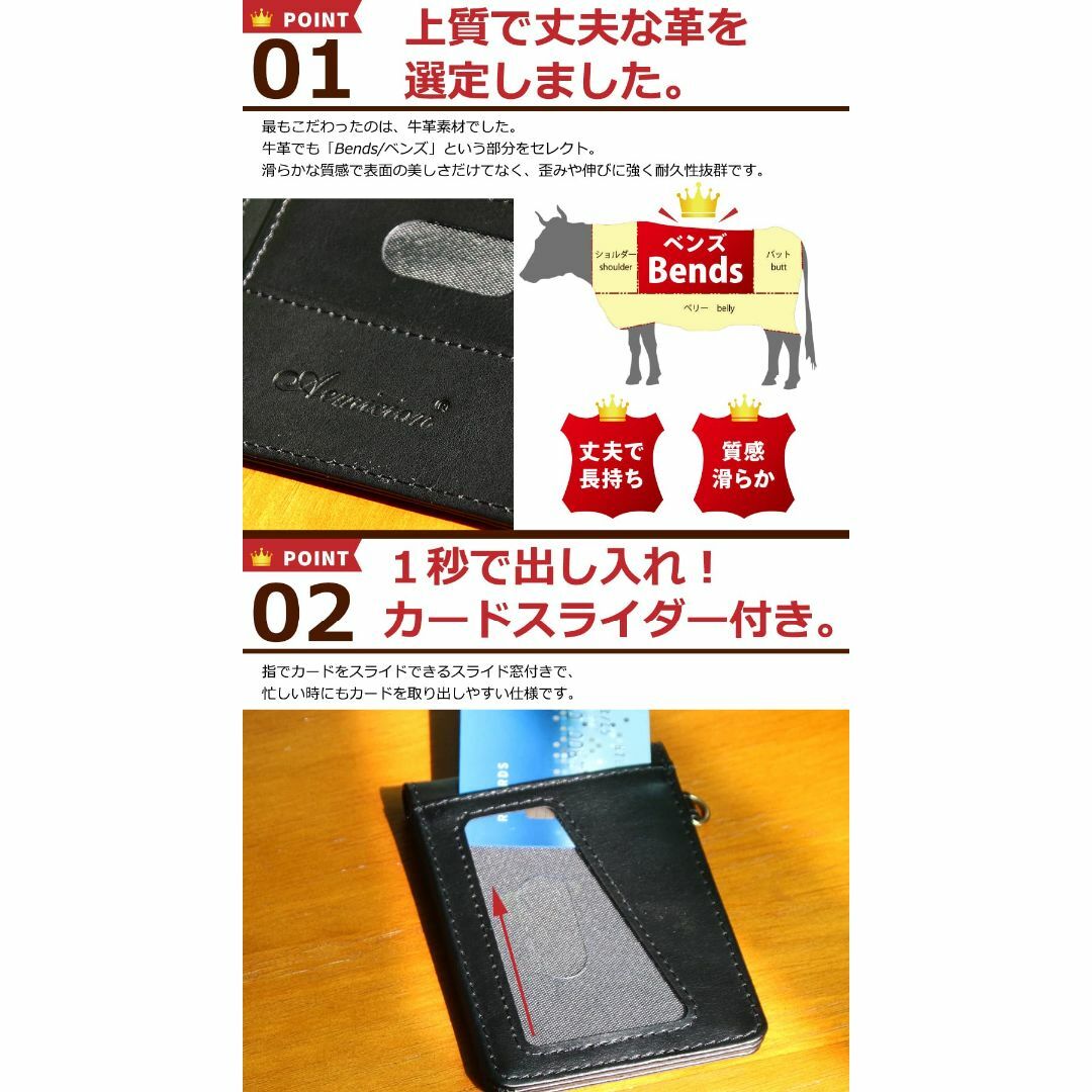 色:ダークグリーンＡｅｍｉｃｉｏｎ 定期入れ パスケース パス入れ ICカー レディースのバッグ(その他)の商品写真