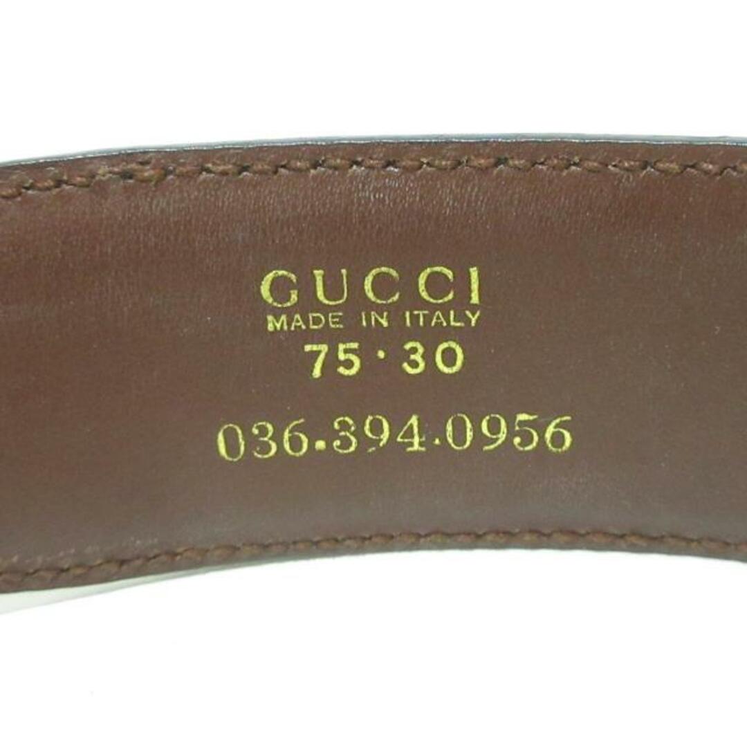 Gucci(グッチ)のGUCCI(グッチ) ベルト 75・30 036 黒×ゴールド レザー レディースのファッション小物(ベルト)の商品写真