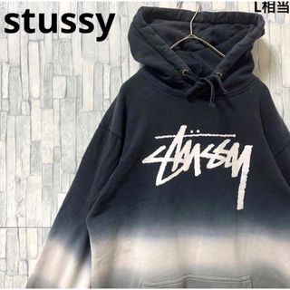 ステューシー(STUSSY)のステューシー 長袖 パーカー スウェット M センターロゴ グラデーション(パーカー)