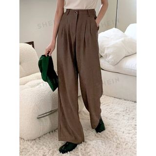 シーイン(SHEIN)のSHEIN DAZY ハイウエストワイドレッグパンツ(カジュアルパンツ)