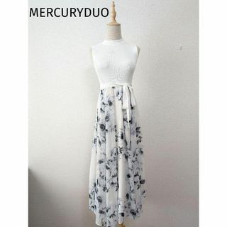 マーキュリーデュオ(MERCURYDUO)のMERCURYDUO フラワードッキングフレアワンピース(ひざ丈ワンピース)