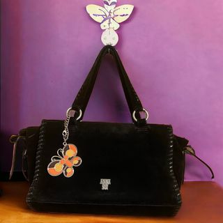 アナスイ(ANNA SUI)の★ANNA SUI ★ アナスイ　スエード　トート　バタフライ　チャーム付き(トートバッグ)