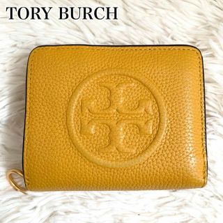 Tory Burch - 美品✨トリーバーチ 二つ折り財布 ペリーボンベ エンボスロゴ レザー イエロー