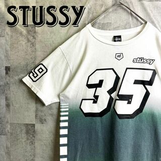 STUSSY - 激レア ステューシー グラデーション Tシャツ スカル ライオン ホワイト M