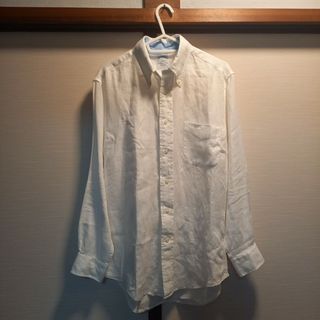 Brooks Brothers - BROOKS BROTHERS麻100シャツ長袖白S新品同様