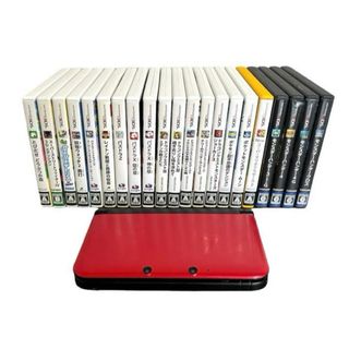 ニンテンドウ(任天堂)のNINTENDO3DSLL レッド×ブラックとソフト21個セット(家庭用ゲーム機本体)