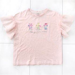 mezzo piano junior - メゾピアノジュニア フラワー 刺繍 Tシャツ 160cm ピンク