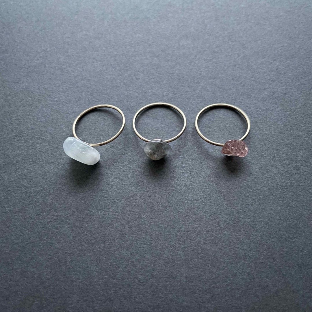 未使用　美品　指輪　3点セット　ストーンリング レディースのアクセサリー(リング(指輪))の商品写真