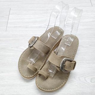 カミナンド(CAMINANDO)のCAMINANDO BUCKLE SANDAL 定価19800円 サイズ36 スウェード サンダル ベージュ レディース カミナンド【中古】4-0408S◎(サンダル)