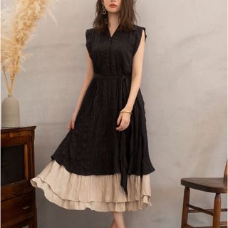 ハーリップトゥ(Her lip to)のTwo-Tone Midsummer Dress - Black / Mサイズ(ロングワンピース/マキシワンピース)