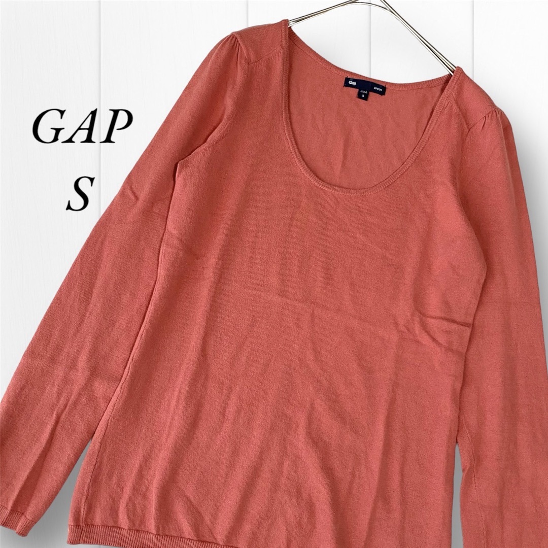 GAP(ギャップ)のGAP ストレッチ 綿ニット 春ニット トップス ムーヴピンク キレイめ レディースのトップス(ニット/セーター)の商品写真