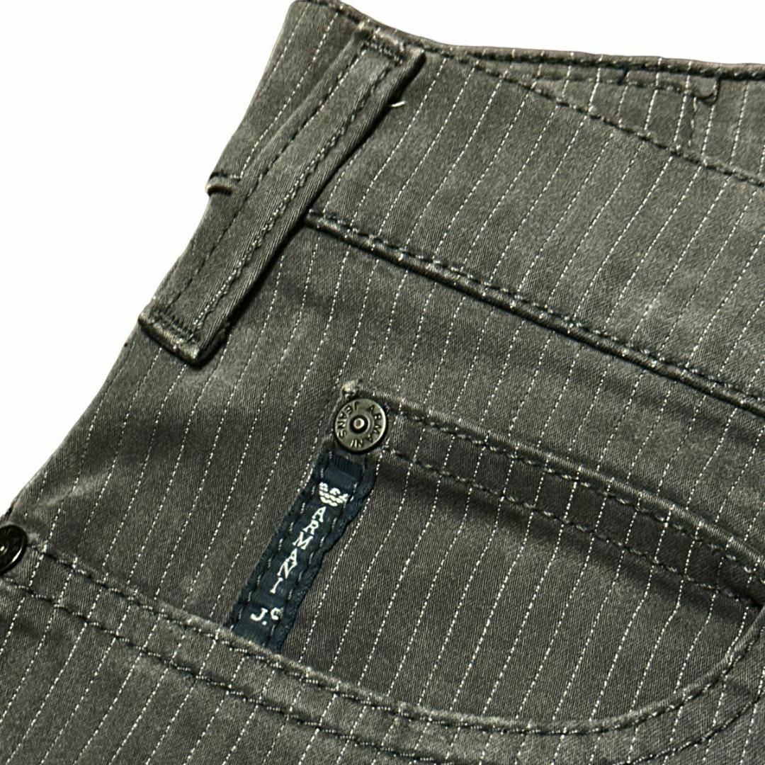 ARMANI JEANS(アルマーニジーンズ)のアルマーニジーンズ ストレートパンツ W35 ストライプ グレー bd2 メンズのパンツ(デニム/ジーンズ)の商品写真