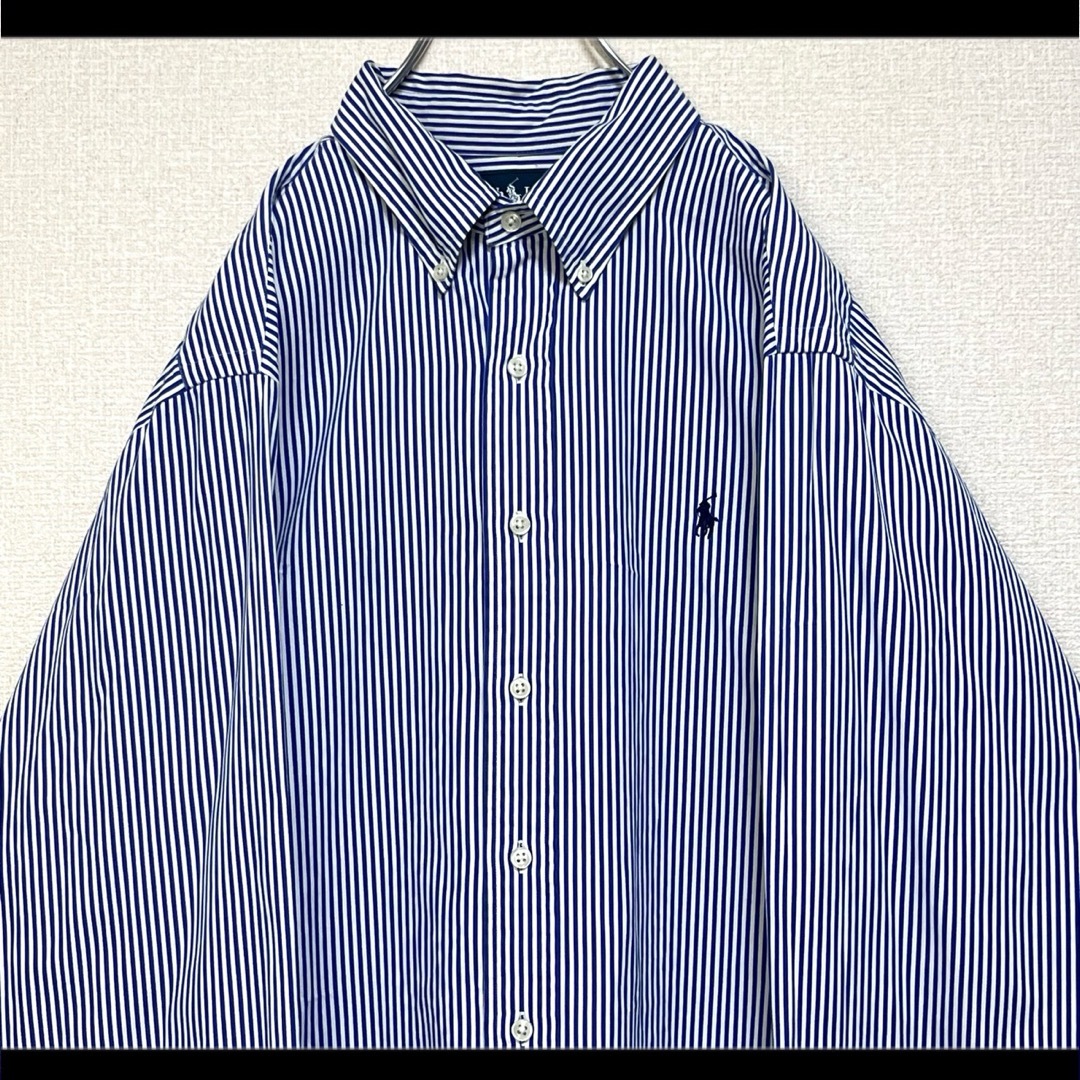 Ralph Lauren(ラルフローレン)のラルフローレン  BDシャツ 長袖 ブルーストライプ ポニー刺繍 ゆるだぼ XL メンズのトップス(シャツ)の商品写真