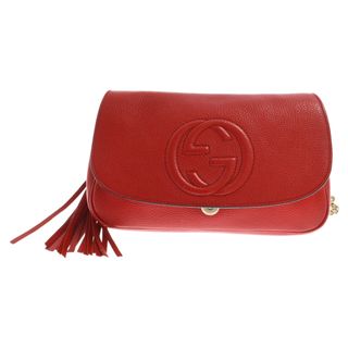 グッチ(Gucci)のGUCCI グッチ ソーホーインターロッキングチェーンレザーショルダーバッグ レディース レッド 536224(ショルダーバッグ)