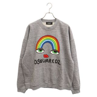 DSQUARED2 ディースクエアード フロント グラフィックデザイン プリント フィートクルーネック スウェットシャツ トレーナー S71GU0512 グレー