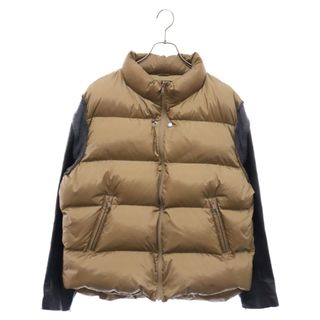 アンダーカバー(UNDERCOVER)のUNDERCOVER アンダーカバー 22AW LEATHER SLEEVE DOWN JACKET レザースリーブ ダウン ジャケット ベージュ/ブラック UC2B9208‐1(ダウンジャケット)