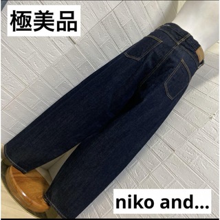 【極美品】niko and... リジットバルーンデニム　Mサイズ　ロゴ入り