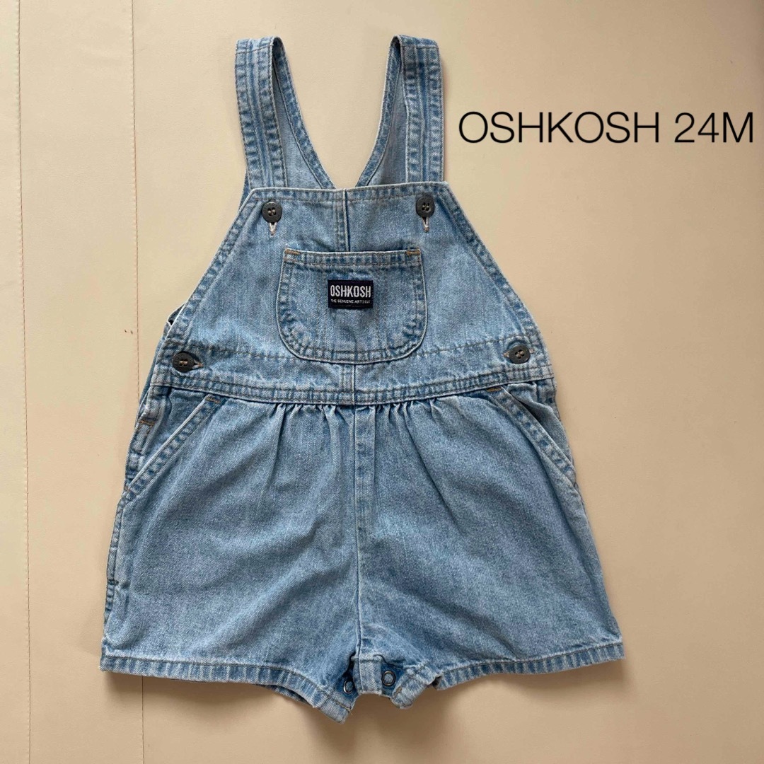 OshKosh(オシュコシュ)のOSHKOSH  ショートオーバーオール　サイズ24M キッズ/ベビー/マタニティのキッズ服男の子用(90cm~)(その他)の商品写真