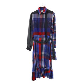 サカイ(sacai)のSacai サカイ 22AW Plaid Dress チェックプリント コットンワンピース 22-06206 マルチ レディース(ロングワンピース/マキシワンピース)