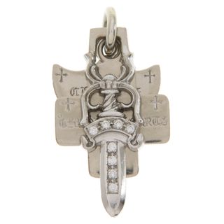 クロムハーツ(Chrome Hearts)のCHROME HEARTS クロムハーツ 18K 3TRINKETS P D 18Kスリートリンケッツ PAVEダイヤ ホワイトゴールド ネックレストップ(ネックレス)