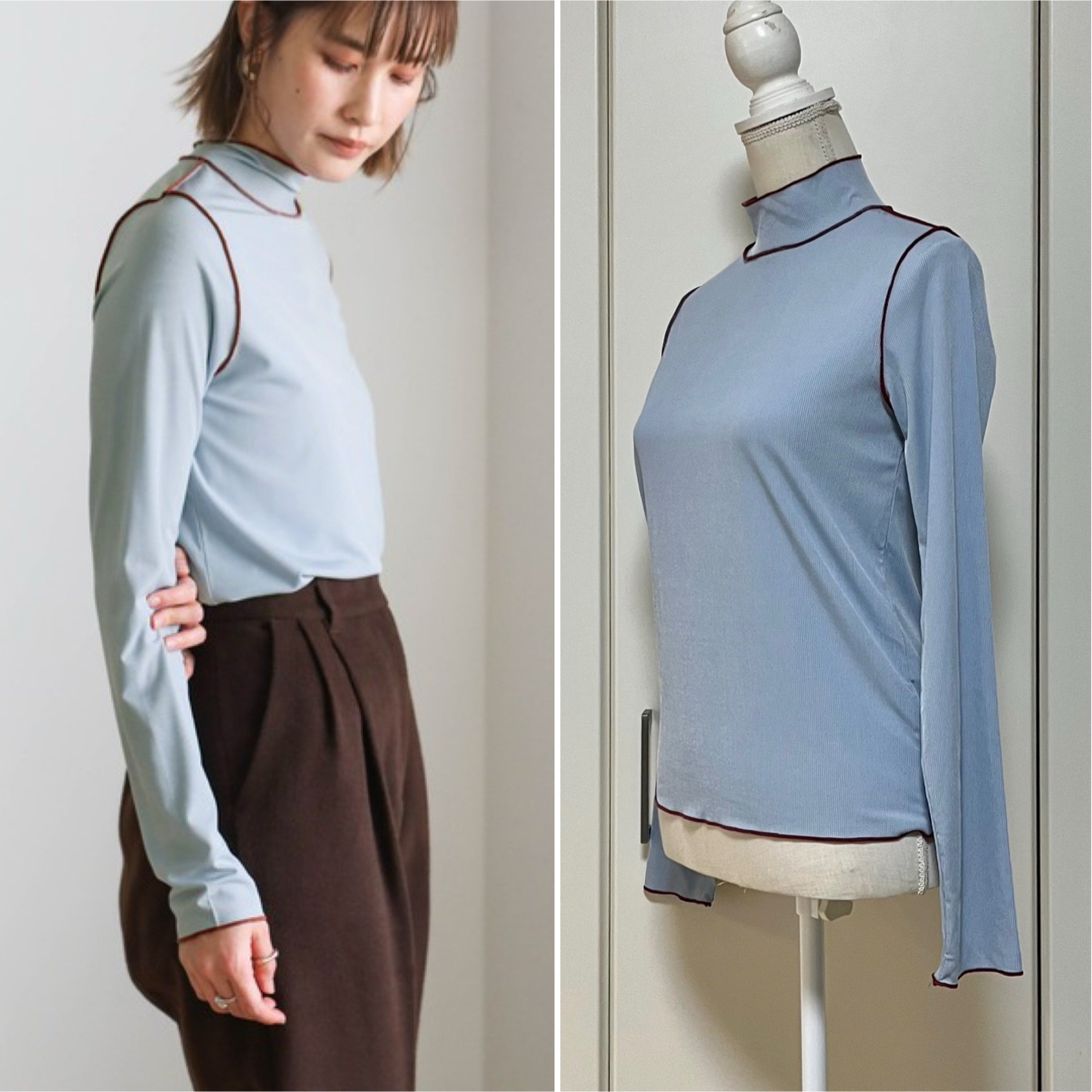 SELECT MOCA(セレクトモカ)の【美品】select MOCA ハイネックリンキングニュアンストップス レディースのトップス(カットソー(長袖/七分))の商品写真