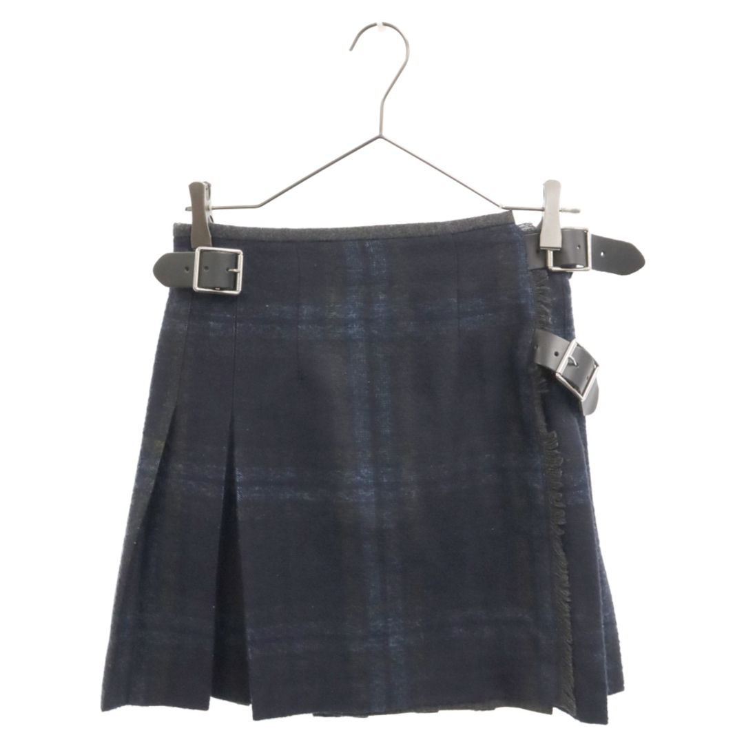 O'NEIL OF DUBLIN オニール オブ ダブリン チェックプリーツ巻きミニスカート ネイビー/グレー レディース レディースのスカート(ミニスカート)の商品写真