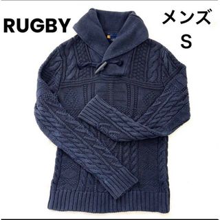 ラルフローレン(Ralph Lauren)の【used】春ニット　ラルフローレンラグビー　ショールカラーニット　ネイビー　Ｓ(ニット/セーター)