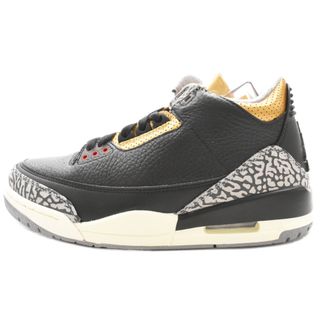 ナイキ(NIKE)のNIKE ナイキ WMNS Air Jordan 3 Black/Gold ウィメンズエアジョーダン3 ハイカットスニーカー ブラック/ゴールド CK9246-067 US7.5/24.5cm(スニーカー)