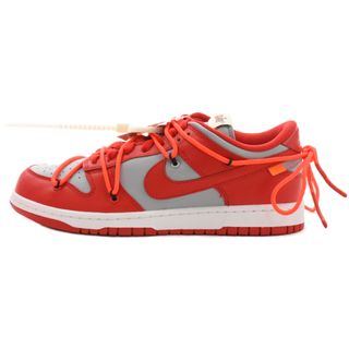 ナイキ(NIKE)のNIKE ナイキ ×OFF-WHITE DUNK LOW LTHR/OW CT0856-600 オフホワイト ダンク ローカットスニーカー US8.5/26.5cm グレー/レッド(スニーカー)