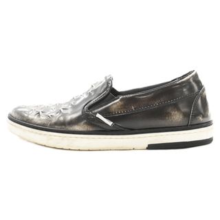 ジミーチュウ(JIMMY CHOO)のJIMMY CHOO ジミーチュウ スターロゴ レザースリッポン AAB 0330-5T5 ブラック/ホワイト(スニーカー)