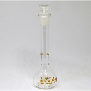 【実験用器具】メスフラスコ 白 10ml　3本