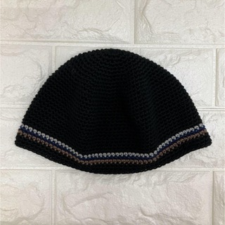 ハンドメイドメイド　手編み　ワッチ帽子　年中使える綿100%(ニット帽/ビーニー)
