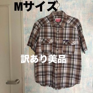 【訳あり美品】BAROUD メンズ　半袖シャツ　チェックシャツ(シャツ)